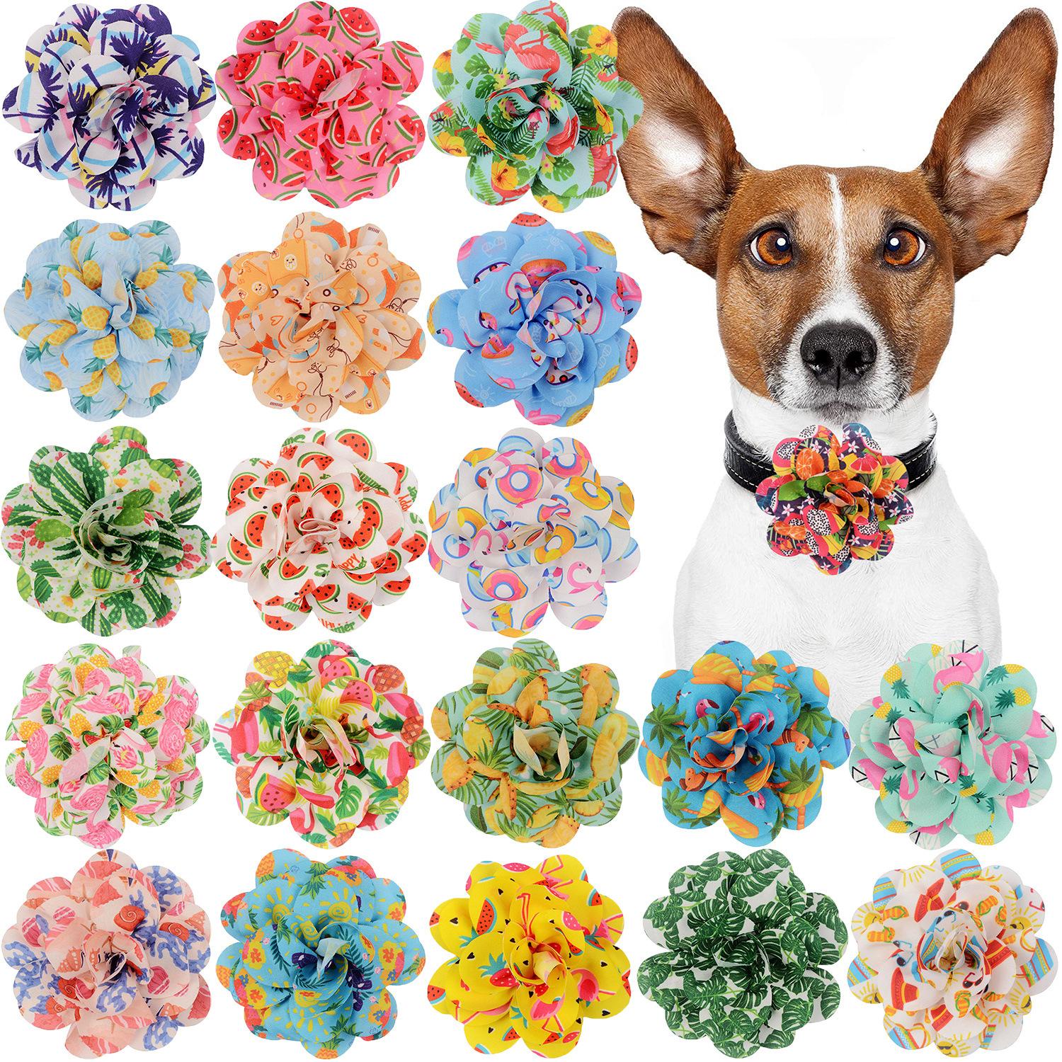 

50/100pcs Summer Fruit Dog Slide Bow Ties Pet Accessories Creative Pet Item Chiffon Fruit Dog Neckties Cat Collar for Small Dogs 50pcs