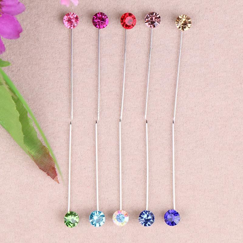 30PcsSet Colorful Crystal Snag Hijab Safe Pins Women Muslim Rhinestones Brooches