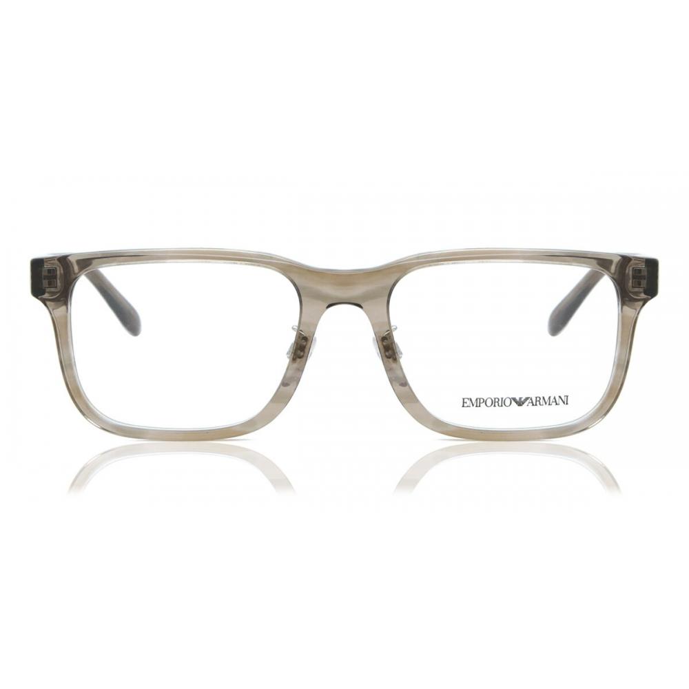 Emporio Armani Ea3218f Asian Fit 5099 Men Eyeglasses Transparent Striped Brown/55-19-145