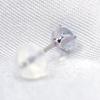 Pt900 Platinum 4mm Stud Earrings with March Birthstone Aquamarine (Pair)