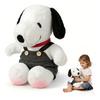 Snoopy Plush 25cm With Black Overalls, Tender And Soft