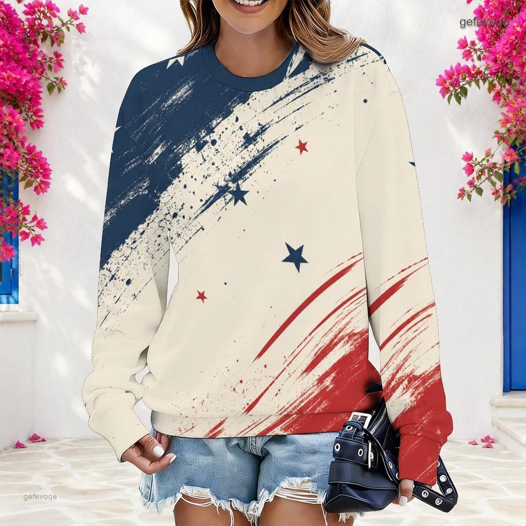 Womens Plus Size Crew Neck Sweatshirt Soft Loose Long Sleeve Casual Leisure Street Daily Pullover