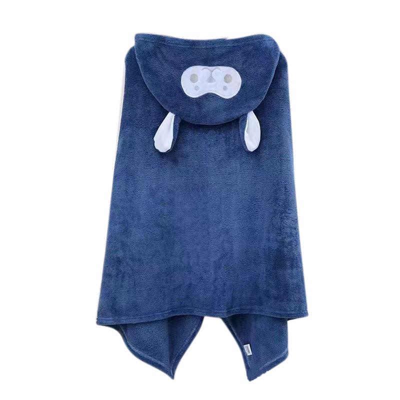 

Малышей малышей банное полотенце с капюшоном детский халат супер мягкий впитывающий банное полотенце одеяло мультфильм коралловый флис детский банный халат мальчик девочка 90x150cm темно-синий