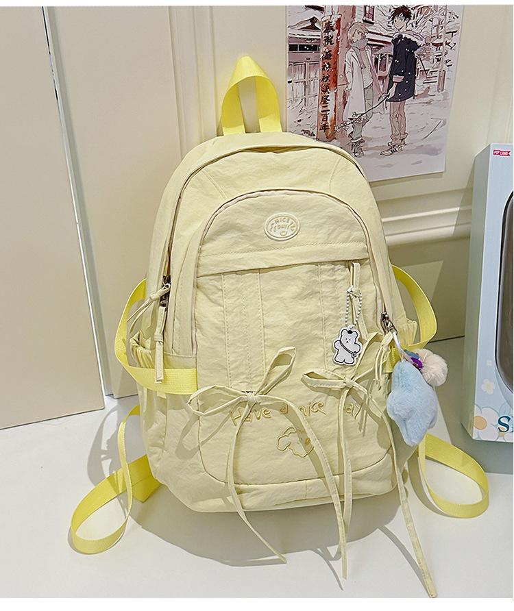 School bag cute sweet bow medium high value Mori fresh travel back