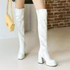 2026 New Fashionable Thick Bottom High Heels 32-48 Size Painted Knee Over Women's Boots Trend