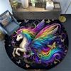 1pc Soft, Absorbent & Non Slip Colorful Unicorn Round Rug Soft Circle Rug for Living Room & Bedroom Decor, Chair Mats, and Unforgettable Hom