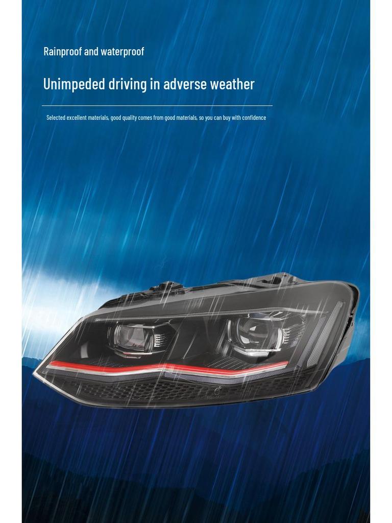 11-18 VW Polo Headlight Assembly: Dual Projector, Flowing Turn Signal, Daytime Running Lights
