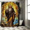 Stylish Mosaic Shower Curtain Religious Jesus Design For Home Decor In Bathroom Accessories. 128 Character  Title That