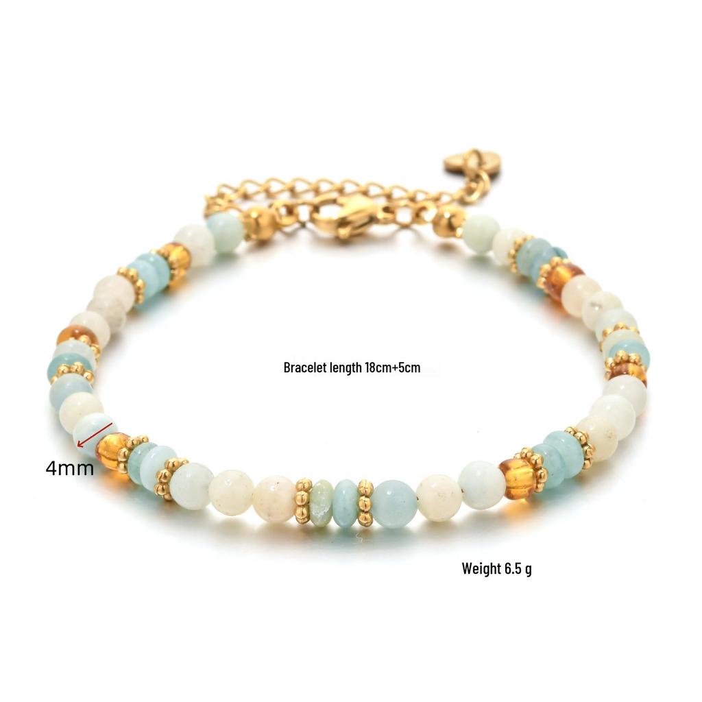 Retro Luxe Women's Necklace: Stone Beaded, Fade-Resistant, High-End Choker.