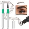 4-Tip Liquid Eyebrow Pencil Smooth Color Waterproof Sweatproof Microblading Brow Pen