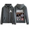 Rapper Anuel AA Album Tour 2025 Zipper Hoodie Men's Women Gothic Punk Jacket Long-sleeved Casual Hip-hop Punk Zip Up Sweatshirts