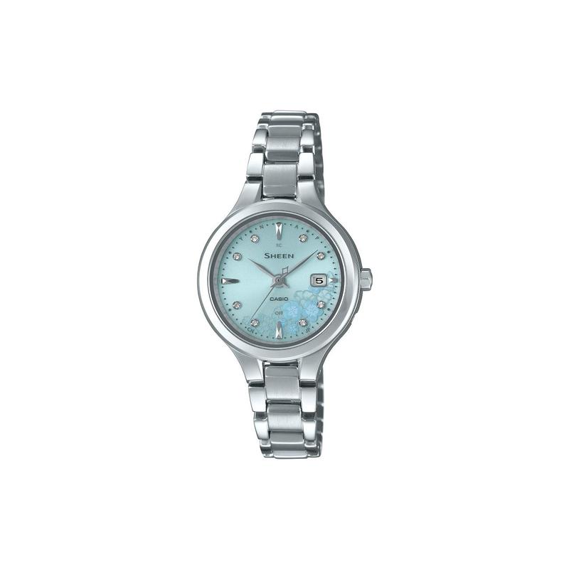 

Casio fully automatic calendar waterproof quartz movement titanium strap Japanese and Korean watch women s watch blue dial SHW-7000LTD-2AJR синий