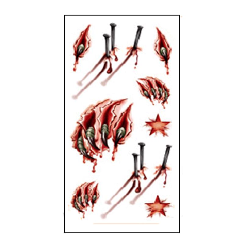 Buy Temporary Tattoos Body Art 3D Sketch Scratch Insect Halloween ...