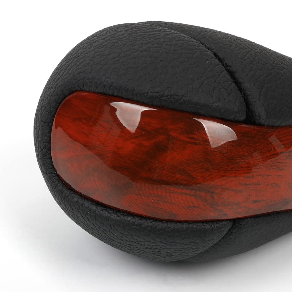ZS Shift Knob Shift Lever Walnut Color Carbon Leather Leather Fit Toyota Lexus IS RX3 ES GS LS (Red)