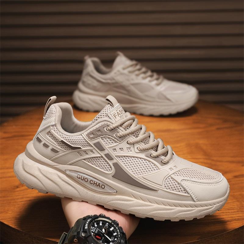 GR spring new mesh street fashion casual men s shoes, khaki, black 39