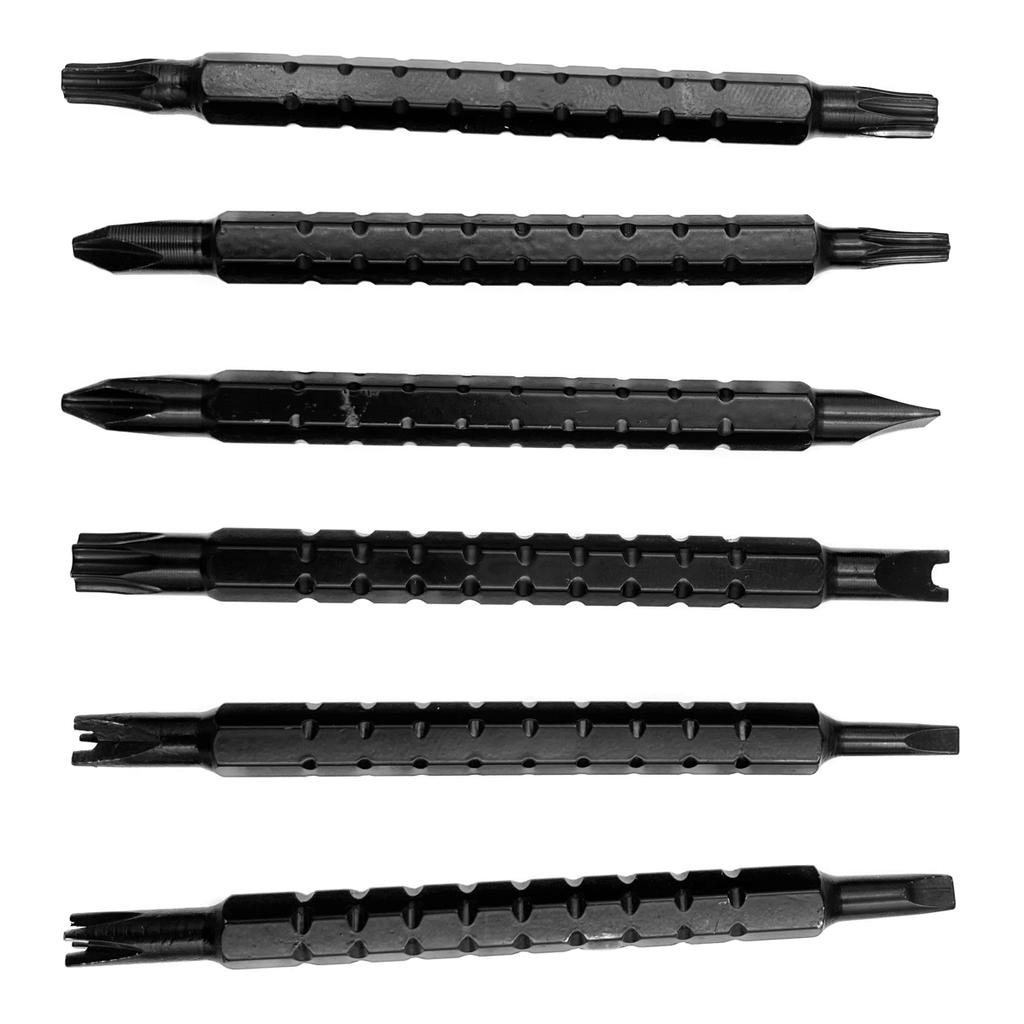 Double-sided ratchet screwdriver with switch and bit adjustment