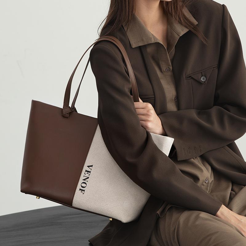 VENOF 2022 große Kapazität frauen Schulter Tasche Weibliche Hohe Qualität Weiche Leder Pendler Handtasche Top Grade Unterarm Shopper Taschen
