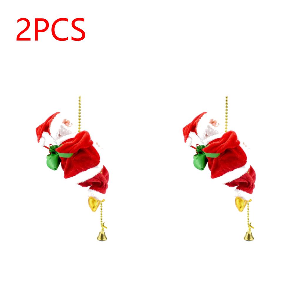 1-3Pcs Battery Operated Rope Climbing Santa Claus Musical Toys For Christmas Tree Hanging Pendant Ornament Decor X-mas Decors