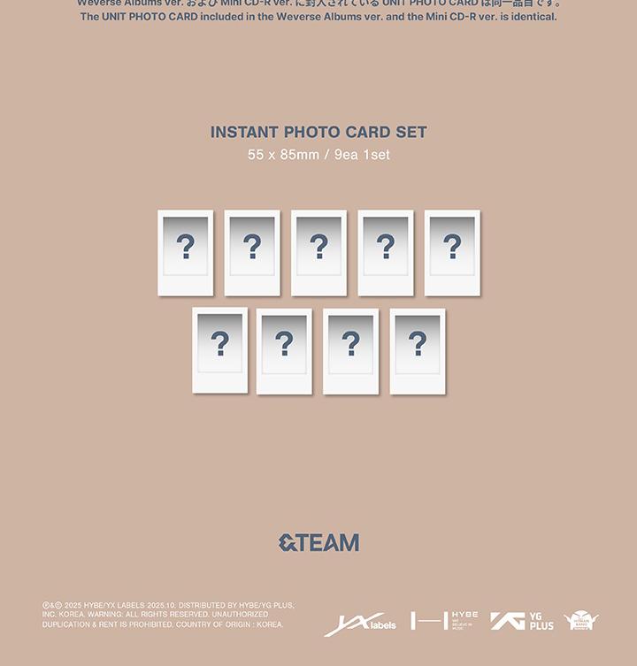 (Mini CD-R ver.) &TEAM [Back to Life] Photocard Box KR 1st Mini Album