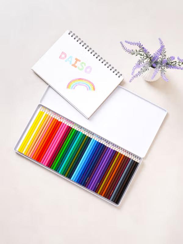 

Daiso Набор цветных карандашей из 50 цветов в жестяной коробке