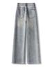 Women's High-Waist Embroidered Straight-Leg Jeans - Floral Ethnic Style for Spring & Autumn