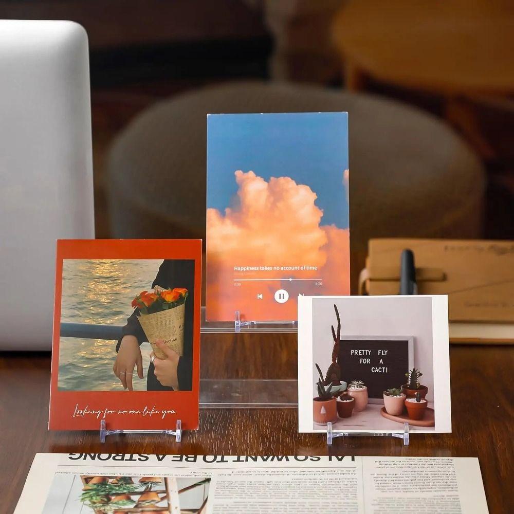 Acrylic Display Easels Clear Photos Card Support Wedding Home Decor Display Stand