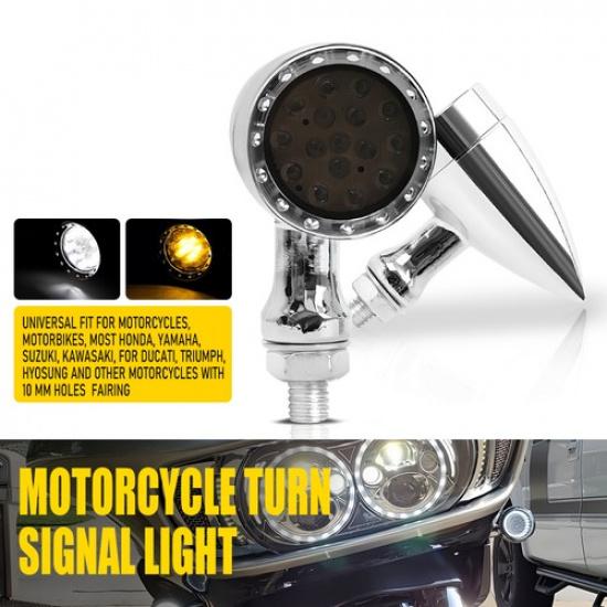 Motorcycle Mini Turn Signal Lights Brake Running Light Chrome For Kawasaki Ducat