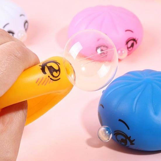 Bubble Blowing Steamed Bun Toy Cartoon Expression Dumpling Sensory Pinch Fidget Toy Stress Relief Hand Exercise Relaxation Tool