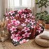 Cherry Blossom Traditional Pattern Blanket Personalized Name Flannel Blanket Soft Cozy Plush Throw for Sofa Bed Lightweight Home Decor