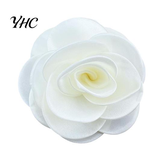 Broche Camélia Occasion Formelle Corsage Style Français Grand Tissu Maillé Mariée Marié Costume de Mariage Manteau Fête de Bal Robe Vêtements Applique Patch DIY