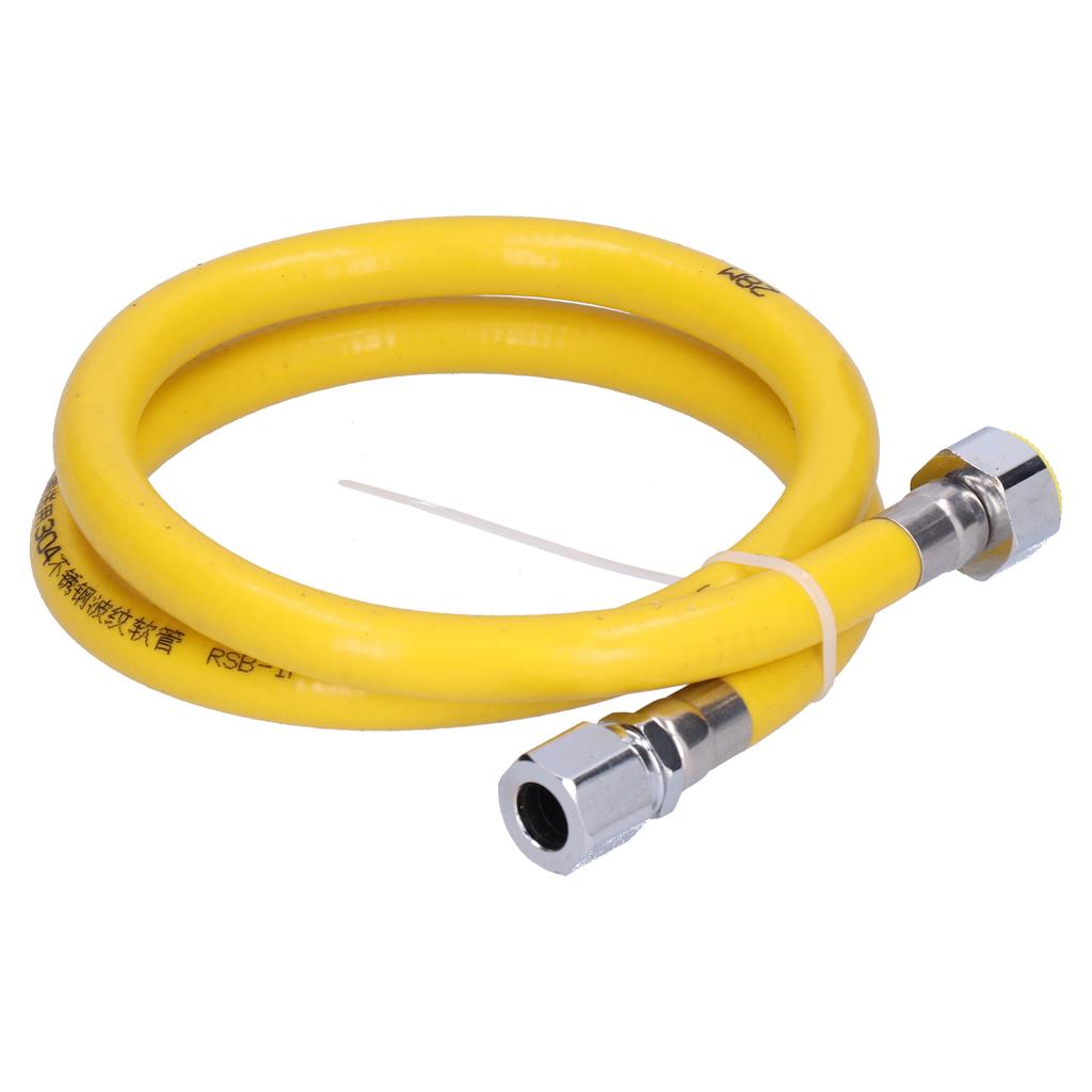 Fuel Gas Hose 304 Stainless Steel Liquefied Gas Line Pipe with Fittings for Home Kitchen(1m Female PortPort )