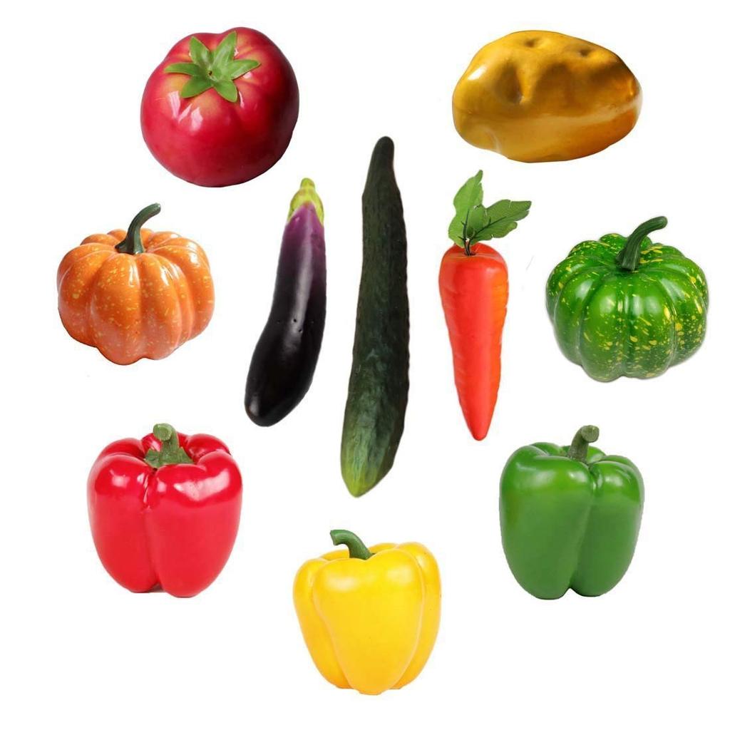Artificial Vegetables Simulation Vegetable Decoration Kitchen Home Decoration Realistic Fake Vegetable Decoration Set Photo Props 10pcs/set