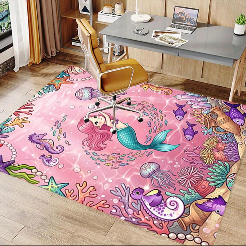 1PC Mermaid Jellyfish Non-Slip Floor carpet, Office, family, bedroom, Studio - Large Area Rug, Decorative Mat, Longlasting Material-C0416
