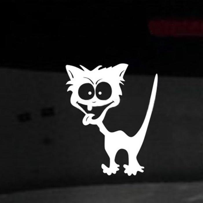 

Забавная наклейка для автомобиля с котом, виниловая наклейка, водонепроницаемые светоотражающие предупреждающие наклейки на стену