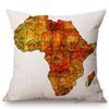 Nordic Africa Map African Tribe Designs Home Decorative Sofa Pillow Case Cotton Linen Wild Life Animal Office Chair Pillow Cover