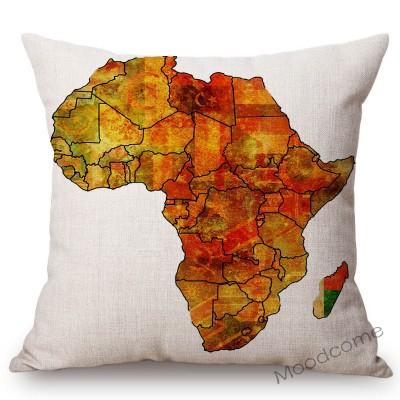Nordic Africa Map African Tribe Designs Home Decorative Sofa Pillow Case Cotton Linen Wild Life Animal Office Chair Pillow Cover