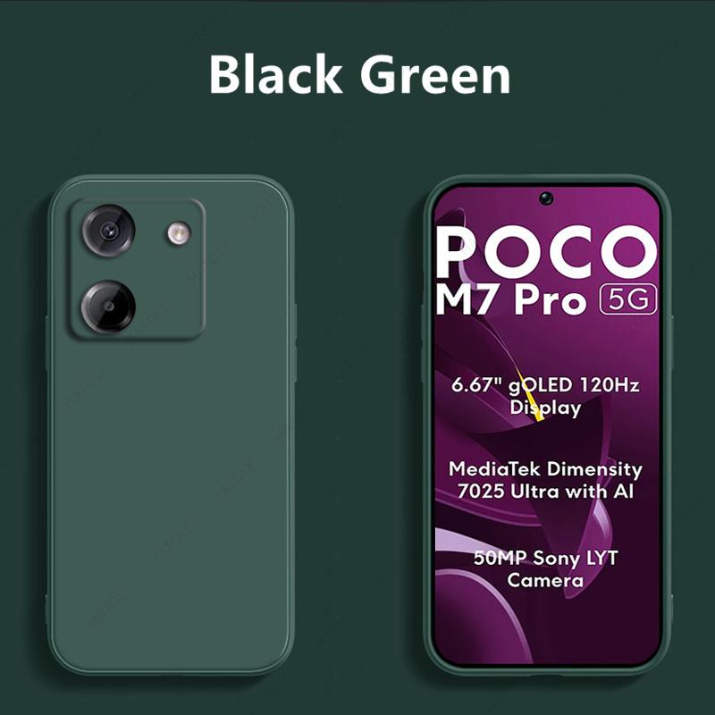 Liquid Silicone Phone Case For Xiaomi Poco M7 Pro 5G Case Cover Funda Back Cover For Poco M7 Pro 5G Case Cover
