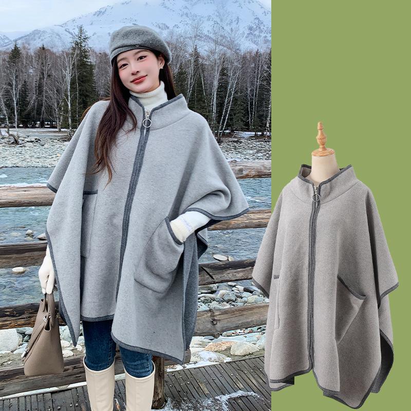 

Зимний Шарф Женский Многослойный Пончо Элегантный Однотонный Накидка-Шаль на Молнии Повседневный Теплый Шарф Накидка Для Женщин Пашмина Мантия Новый One Size& 8Y