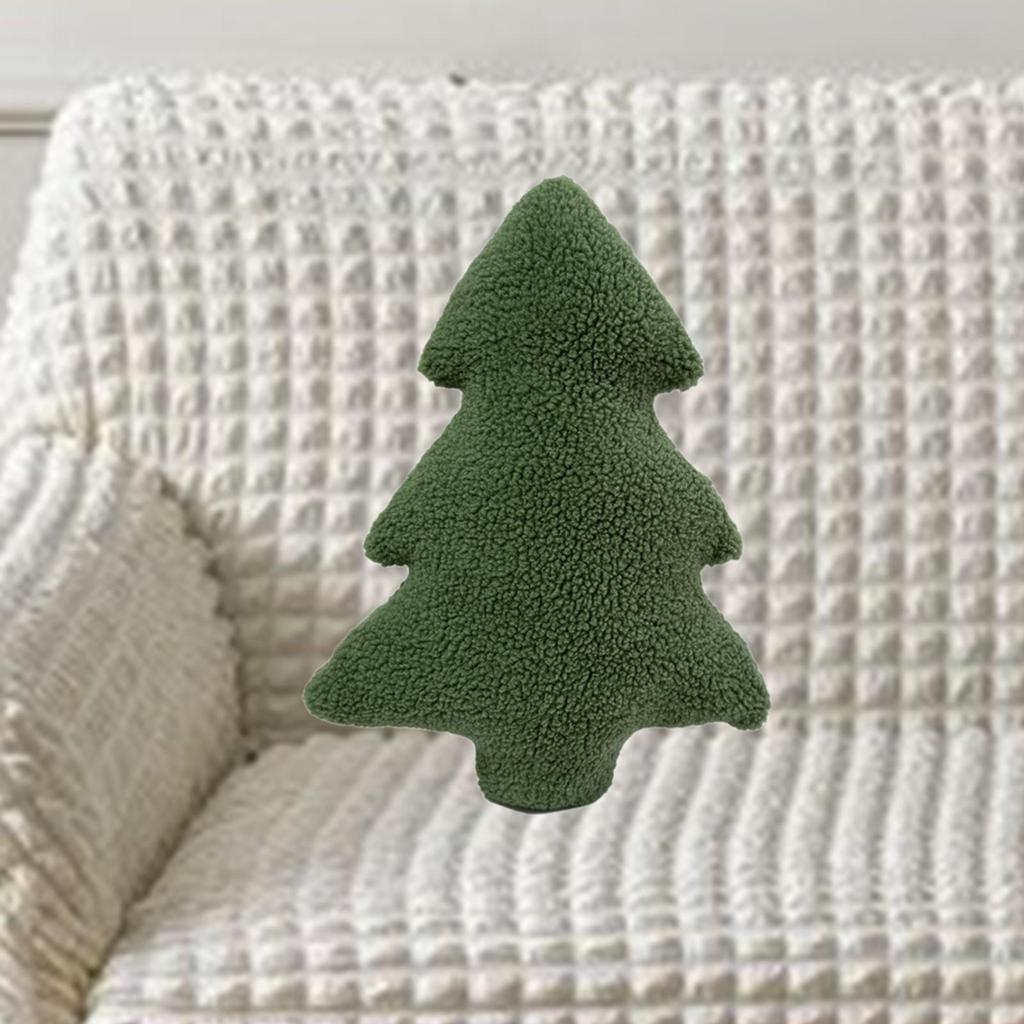Christmas Tree Pillow ,Decorative Throw Green Cushion Soft Plush Cute Xmas for Nursery