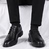 Business Dress Casual Shoes British Groom Leather Inner Height Increase Suit Soft Sole Wedding Leather Shoes Men Spring Job