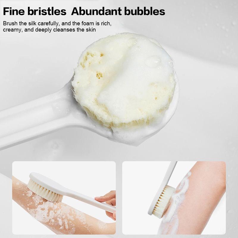 Long Handle Back Brush For Shower Soft Bristles Body Exfoliating Bath Brush Skin Health Shower Back Scrubber Bath Supplies