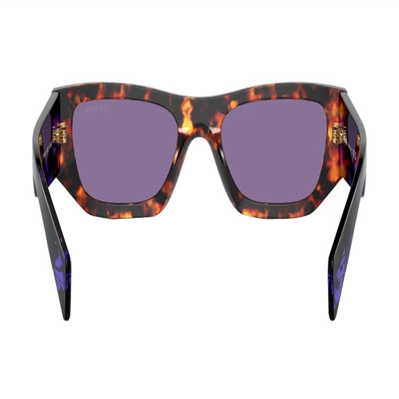 Prada Temple Logo Acetate Irregular Sunglasses Unisex Couple Style Tortoiseshell Color