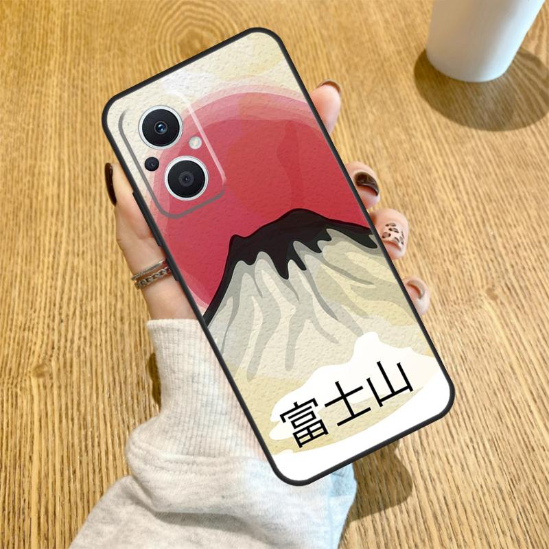 Japanese art Mount Fuji Funda For OPPO Reno 13 F 14F 12F 11F 8T 7 8 Lite 10 11 12 14 OPPO Find X5 X6 X8 X9 Pro Case