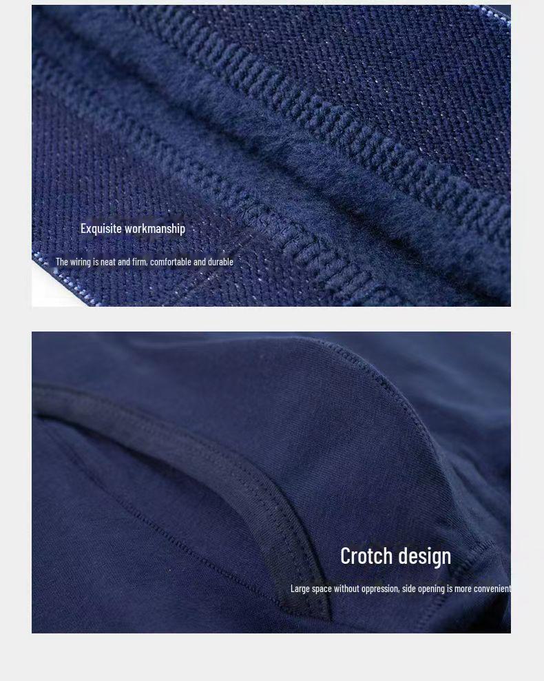 Męskie bokserki zimowe z aksamitu o wysokim stanie w dużych rozmiarach dla mężczyzn w średnim i starszym wieku