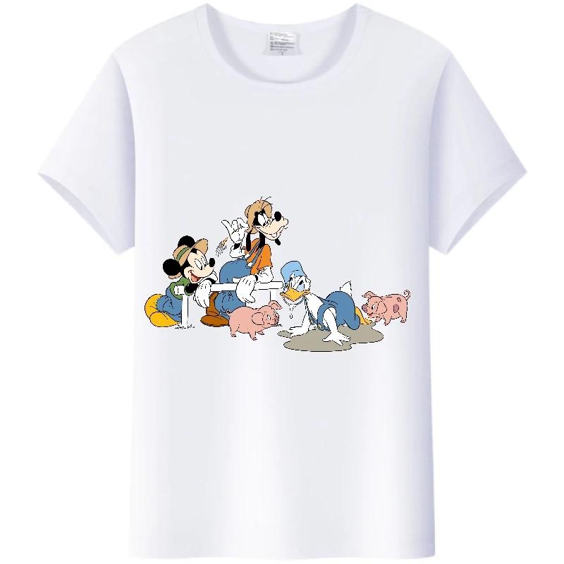 Kawaii Cartoon Mickey Mouse Loose Clothes Summer Blouses T-shirt White Gothic Tees Harajuku Tops Tshirt Unisex