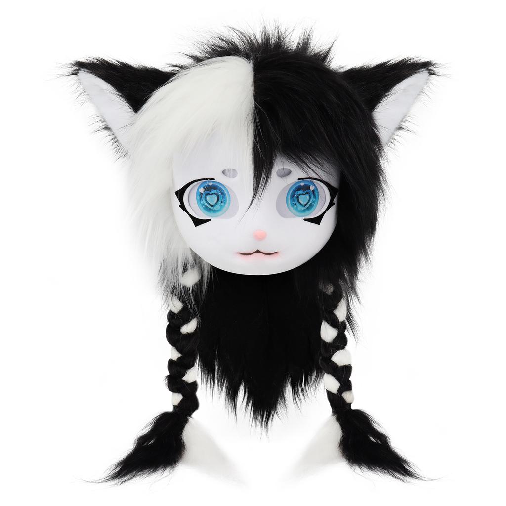 Animal Head Cat Fursuit Cut Mask Halloween Cosplay Party Costume Props