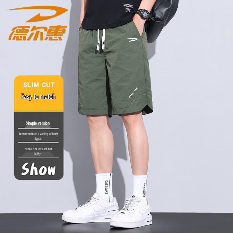 DELHUI Men s Casual Quick-Dry Shorts 4XL