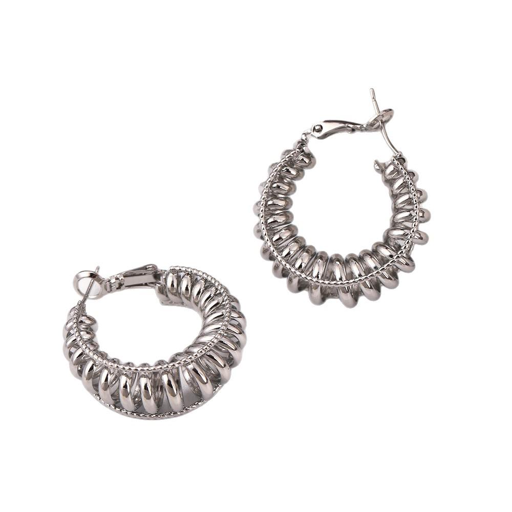 Women's High-End Light Luxury Twisted Hoop Earrings - Stylish, Colorfast, Exaggerated Design for Round and Square Faces.