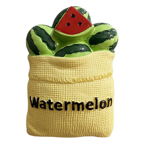 

3D Simulated Food Refrigerator Magnet Resin Fruit Bread Fridge Magnet Home Kitchen Office Whiteboard Locker Magnetic Decoration Watermelon