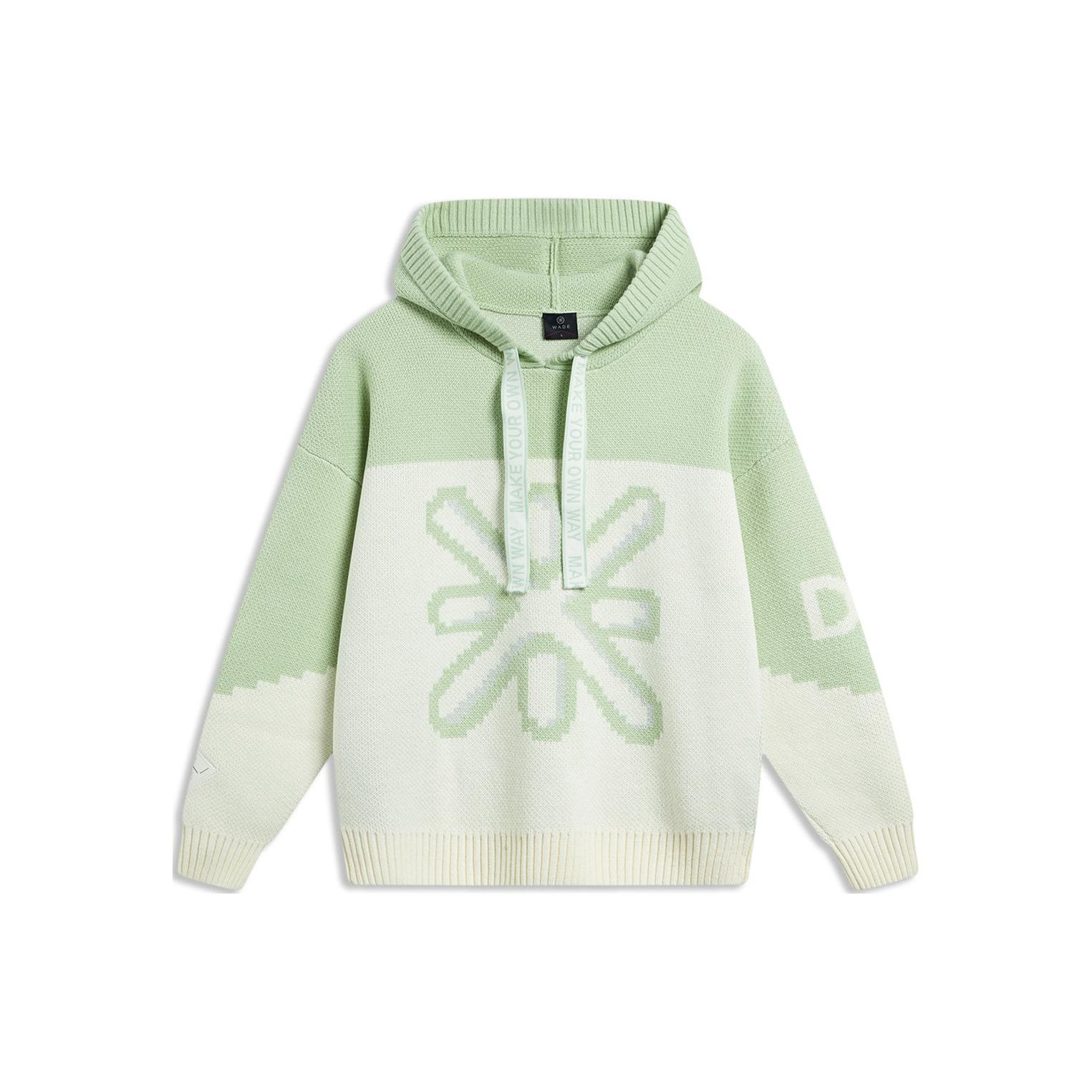 Li-Ning Artist Collaboration Series Printed Color Block Hoodie Unisex Sweaters Off-White AMBT225-3 XL